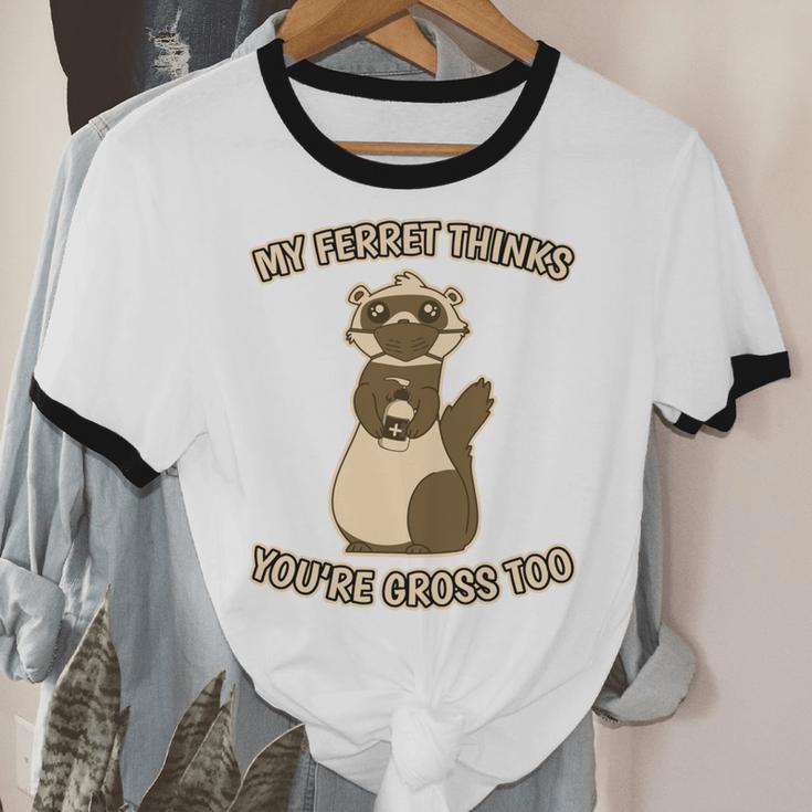 Ew People Ferret Saying Mask Introvert Ferrets Unisex Cotton Ringer T-Shirt Ew People Ferret Saying Mask Introvert Ferrets Unisex Cotton Ringer T-Shirt