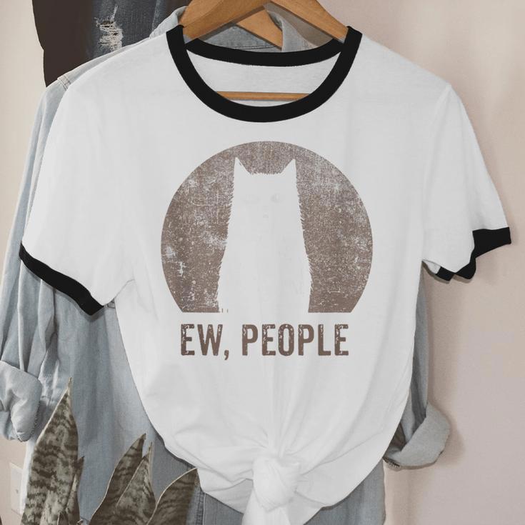 Ew People Introvert Cat Meow Cat Lover Men Women Kids Unisex Cotton Ringer T-Shirt Ew People Introvert Cat Meow Cat Lover Men Women Kids Unisex Cotton Ringer T-Shirt