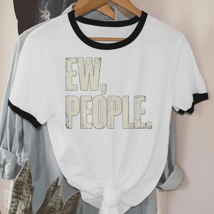 EW People Introvert Sarcastic Graphic Style Unisex Cotton Ringer T-Shirt EW People Introvert Sarcastic Graphic Style Unisex Cotton Ringer T-Shirt
