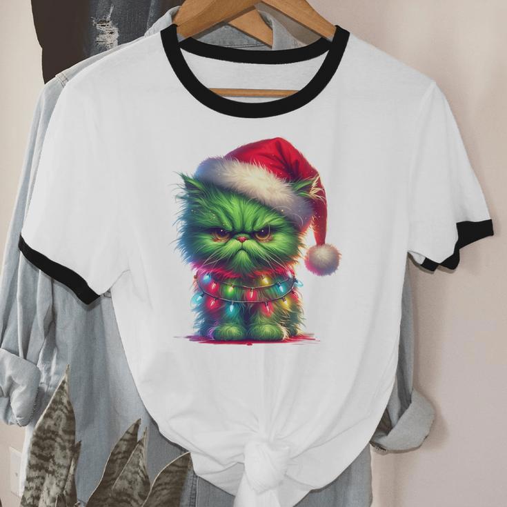 Ew People Meowy Cat Christmas Introvert Men Women Unisex Cotton Ringer T-Shirt