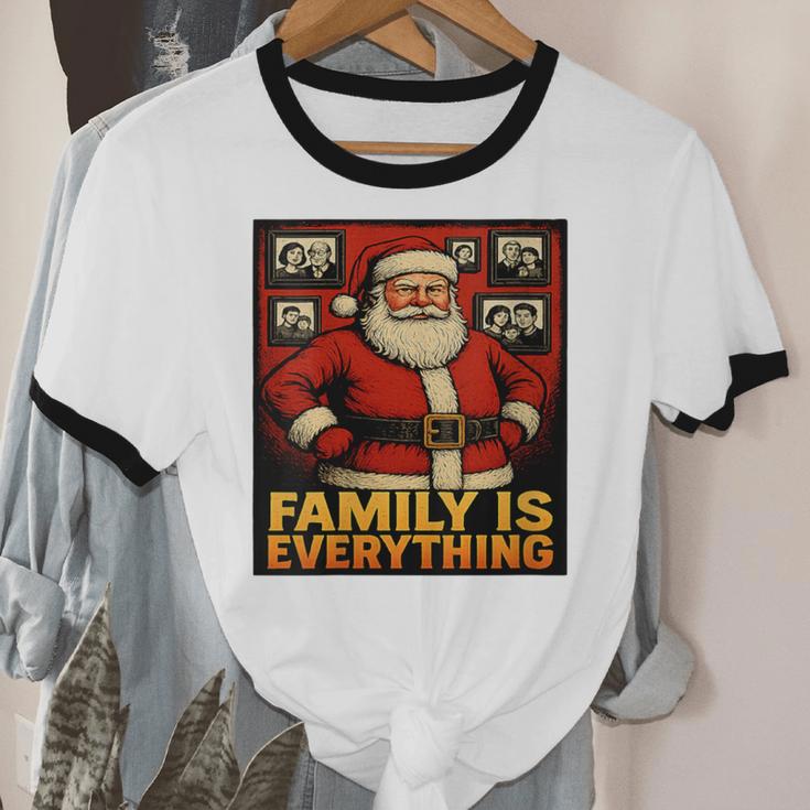 Family Christmas Retro Santa Holiday Nostalgia Vibes Unisex Cotton Ringer T-Shirt