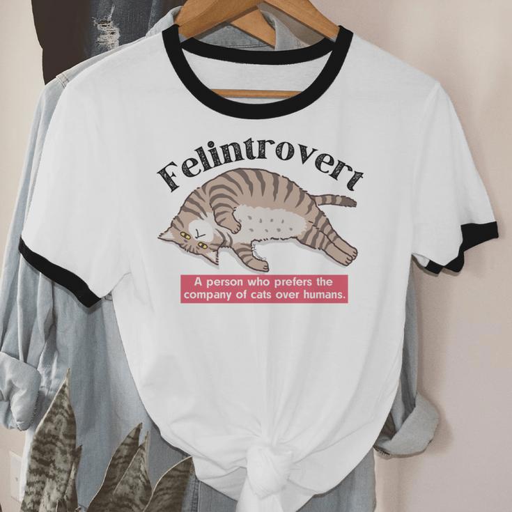 Felinetrovert CAT Lover Kitten CATS Funny Meme Introvert Pet Unisex Cotton Ringer T-Shirt Felinetrovert CAT Lover Kitten CATS Funny Meme Introvert Pet Unisex Cotton Ringer T-Shirt