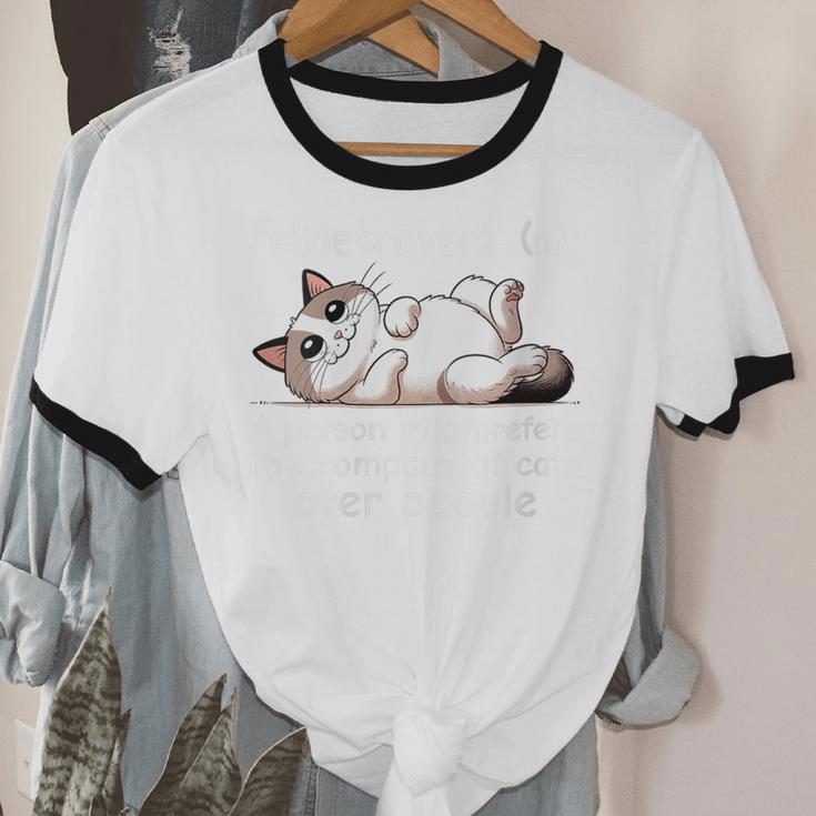 Felinetrovert Definition Cat Lover Introvert Humor Cats Unisex Cotton Ringer T-Shirt Felinetrovert Definition Cat Lover Introvert Humor Cats Unisex Cotton Ringer T-Shirt