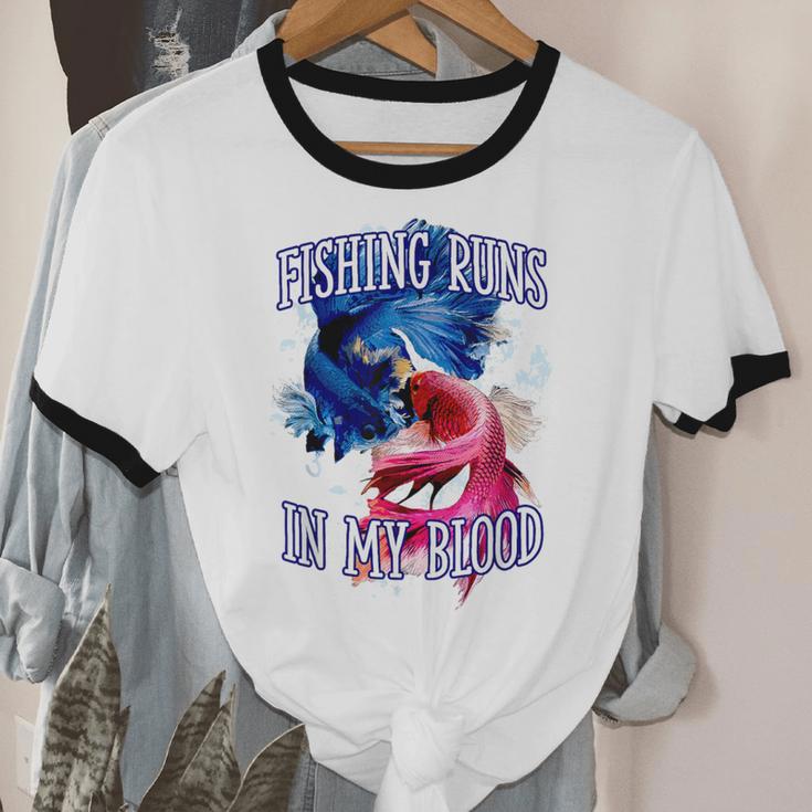 Fishing Runs In My Blood Introvert Hobby Antisocial Unisex Cotton Ringer T-Shirt Fishing Runs In My Blood Introvert Hobby Antisocial Unisex Cotton Ringer T-Shirt