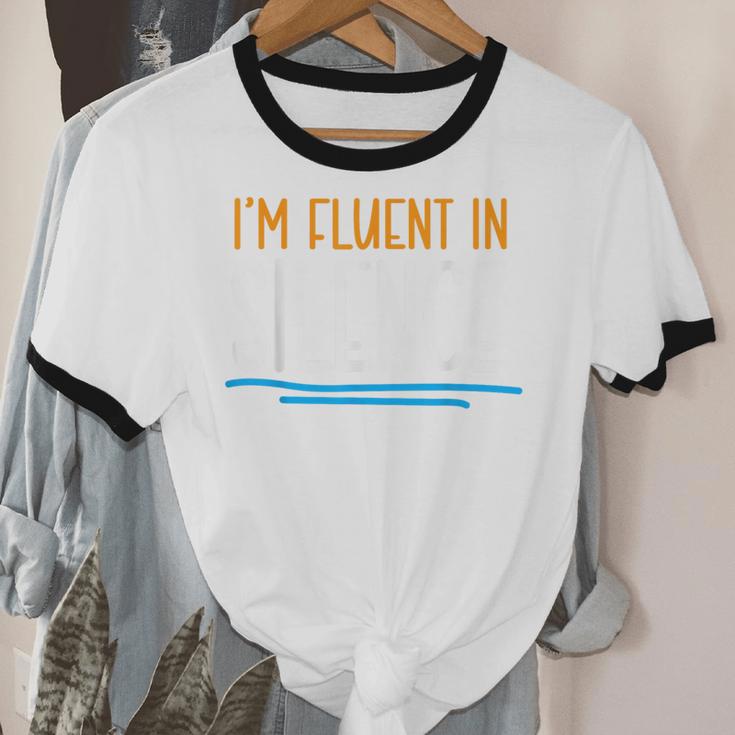 Im Fluent In Silence Introvert Unisex Cotton Ringer T-Shirt Im Fluent In Silence Introvert Unisex Cotton Ringer T-Shirt