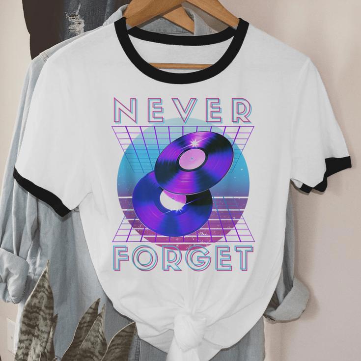 Never Forget Retro 80s 90s Nostalgia Unisex Cotton Ringer T-Shirt