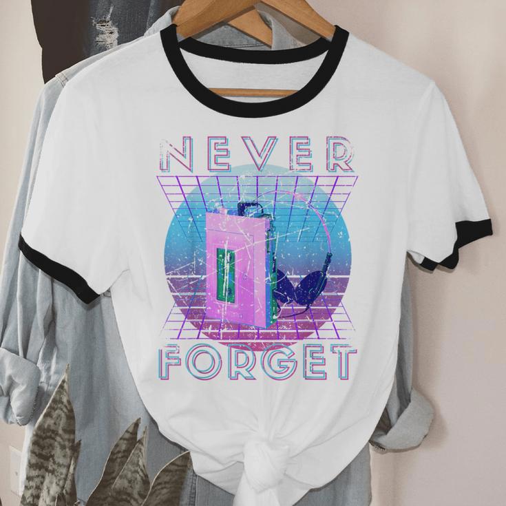 Never Forget Retro 80s 90s Nostalgia Unisex Cotton Ringer T-Shirt