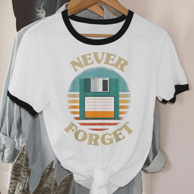 Never Forget Retro Diskette Nostalgia Vintage Unisex Cotton Ringer T-Shirt Never Forget Retro Diskette Nostalgia Vintage Unisex Cotton Ringer T-Shirt