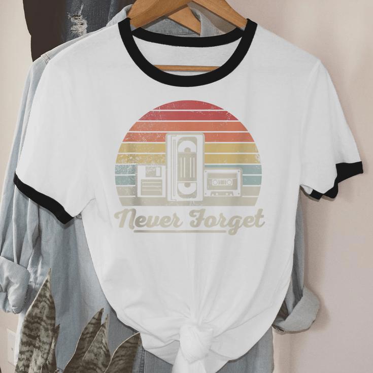 Never Forget Retro Nostalgia Vintage Cassette Unisex Cotton Ringer T-Shirt Never Forget Retro Nostalgia Vintage Cassette Unisex Cotton Ringer T-Shirt