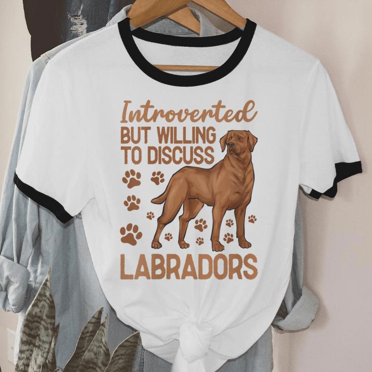 Fox Red Labrador Retriever Introvert Foxred Lab Unisex Cotton Ringer T-Shirt