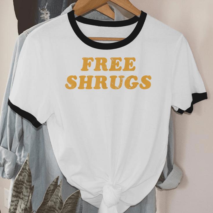 Free Shrugs Don't Care Introvert Unisex Cotton Ringer T-Shirt Free Shrugs Don't Care Introvert Unisex Cotton Ringer T-Shirt