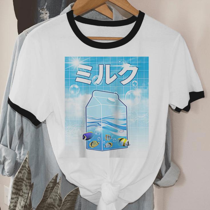 Frutiger Aero Aesthetic Tech Kawaii Milk Underwater Fishes Raglan Baseball Tee Unisex Cotton Ringer T-Shirt Frutiger Aero Aesthetic Tech Kawaii Milk Underwater Fishes Raglan Baseball Tee Unisex Cotton Ringer T-Shirt