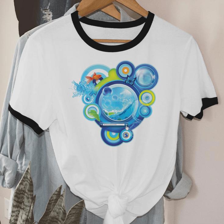 Frutiger Aero Metro Abstract Maximalism 2000s Nostalgia Premium Tri-Blend Unisex Cotton Ringer T-Shirt