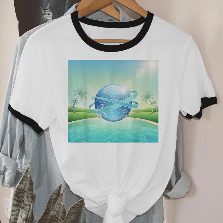 Frutiger Aero Y2k Aesthetic Palm Trees Cyber Beach World Unisex Cotton Ringer T-Shirt Frutiger Aero Y2k Aesthetic Palm Trees Cyber Beach World Unisex Cotton Ringer T-Shirt