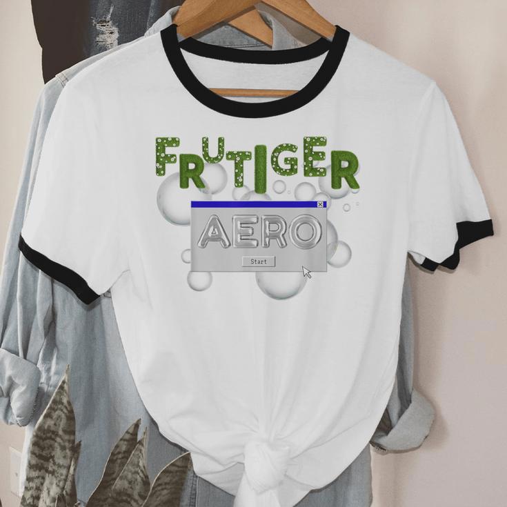 Frutiger Aero Y2K Fashion Trends Grass Fun Computers Unisex Cotton Ringer T-Shirt