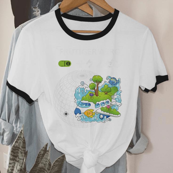 Frutiger Aero Y2K Fashion Trends Statement Piece Tech Orbite Unisex Cotton Ringer T-Shirt