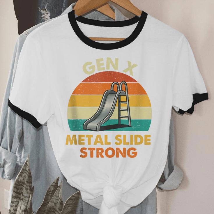 Gen X Slide Strong Generation X Gen Xer Nostalgia Unisex Cotton Ringer T-Shirt