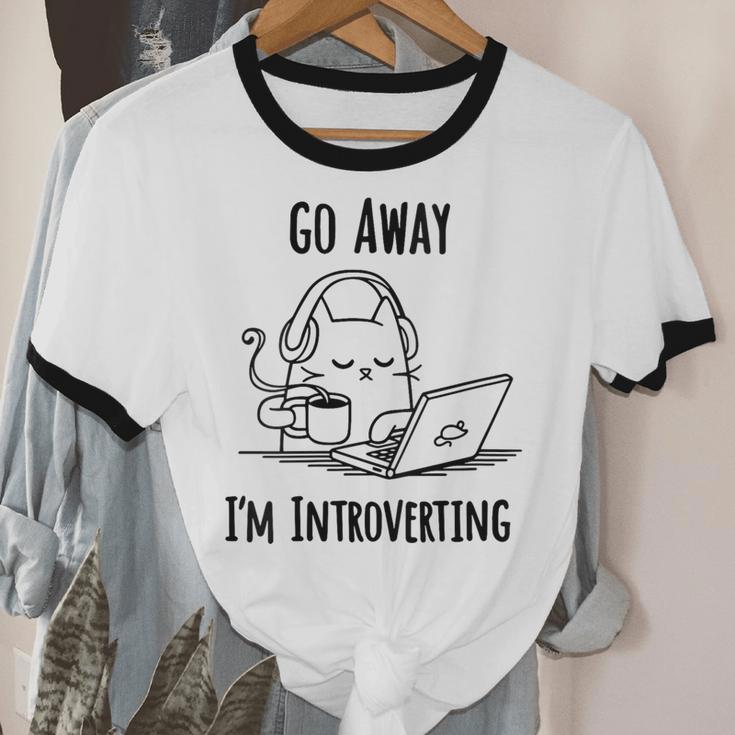 Go Away I'm Introverting Cat Introvert Anxiety Anxious Unisex Cotton Ringer T-Shirt Go Away I'm Introverting Cat Introvert Anxiety Anxious Unisex Cotton Ringer T-Shirt