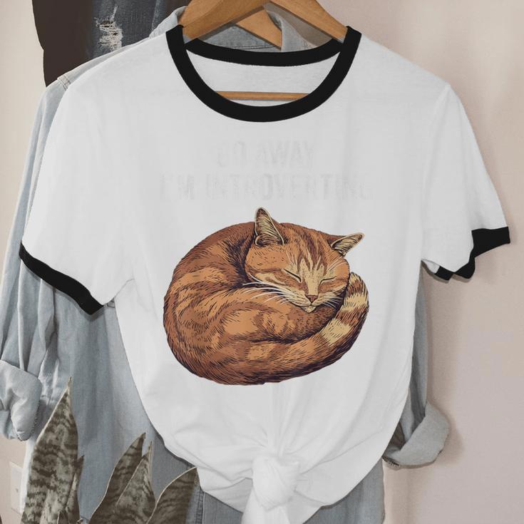 Go Away I'm Introverting Cat Introvert Men Women Girls Kids Unisex Cotton Ringer T-Shirt Go Away I'm Introverting Cat Introvert Men Women Girls Kids Unisex Cotton Ringer T-Shirt