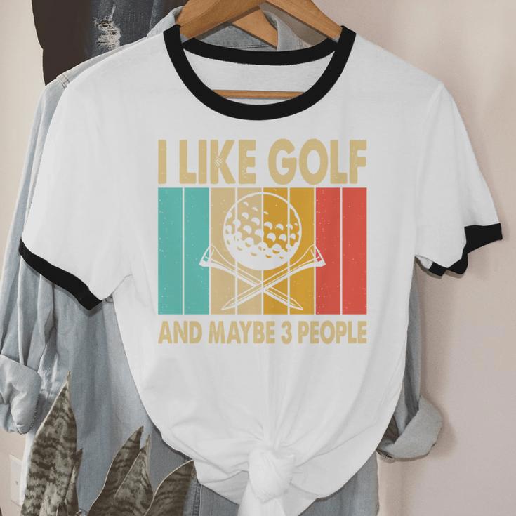 I Like Golf And Maybe 3 People Introvert Unisex Cotton Ringer T-Shirt I Like Golf And Maybe 3 People Introvert Unisex Cotton Ringer T-Shirt