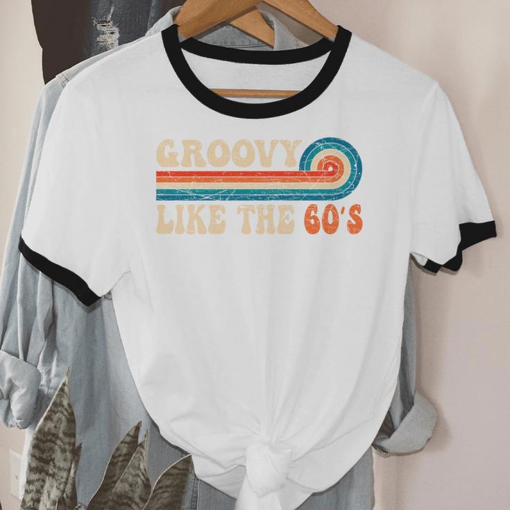 Groovy Like The 60s Aesthetic Nostalgia 1960's Retro Unisex Cotton Ringer T-Shirt