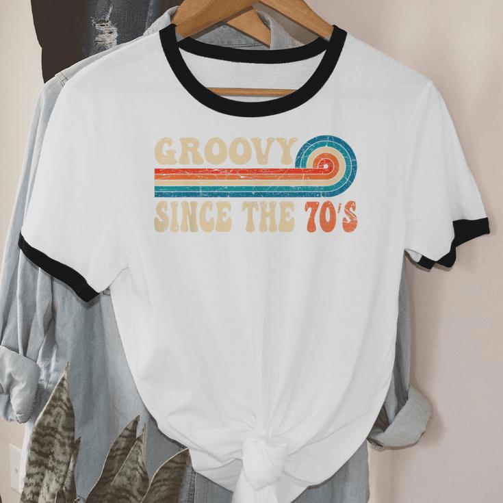 Groovy Since The 70s Aesthetic Nostalgia 1970's Retro Unisex Cotton Ringer T-Shirt Groovy Since The 70s Aesthetic Nostalgia 1970's Retro Unisex Cotton Ringer T-Shirt