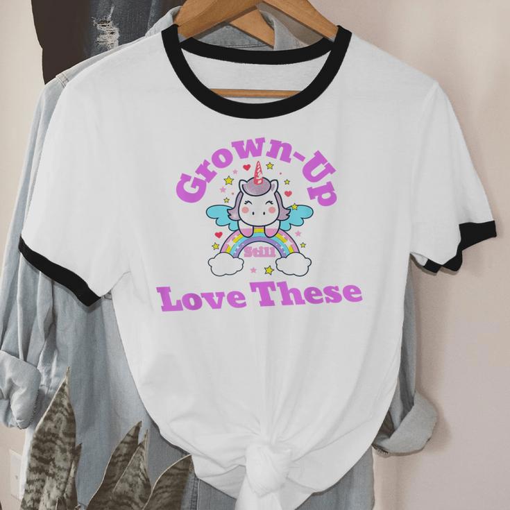 Grown-Up Still Love These Magical Unicorn Nostalgia Unisex Cotton Ringer T-Shirt