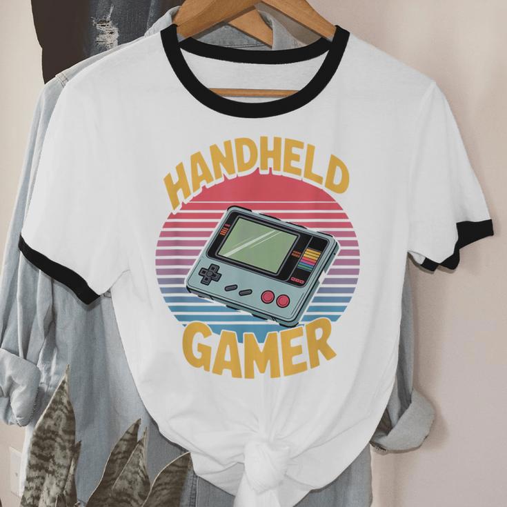 Handheld Gamer Retro Portable Console Nostalgia Unisex Cotton Ringer T-Shirt Handheld Gamer Retro Portable Console Nostalgia Unisex Cotton Ringer T-Shirt