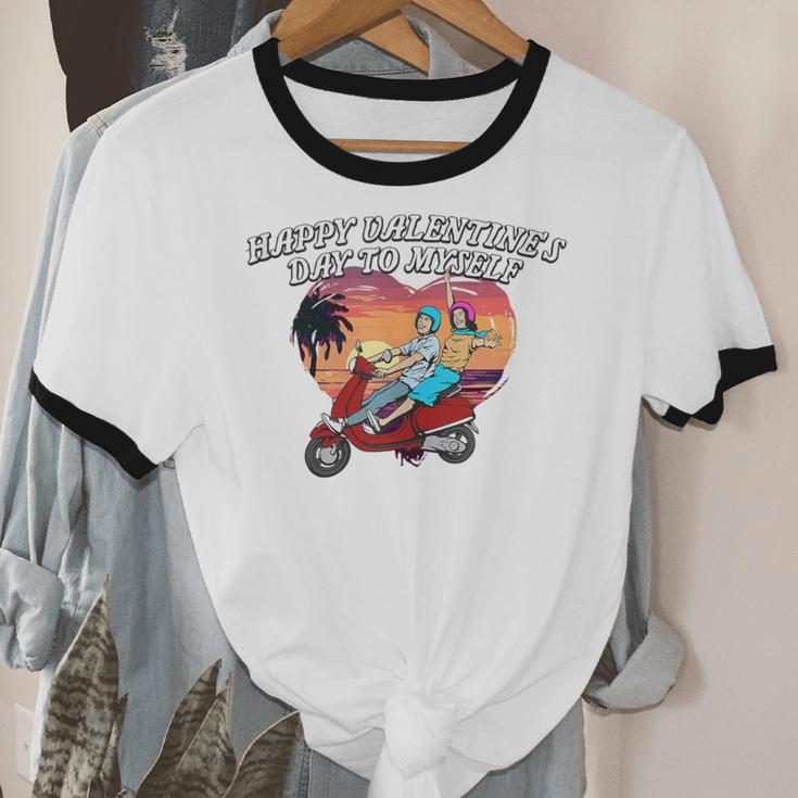 Happy Valentines Day To Myself Introvert Humor Unisex Cotton Ringer T-Shirt Happy Valentines Day To Myself Introvert Humor Unisex Cotton Ringer T-Shirt