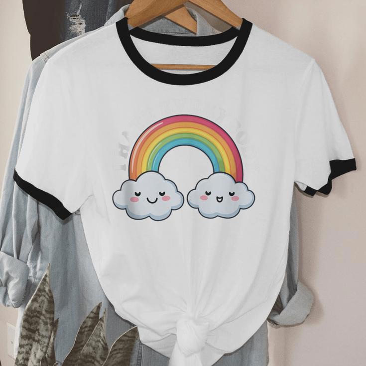I Hate Everybody Rainbow Sarcastic Grumpy Introvert Unisex Cotton Ringer T-Shirt