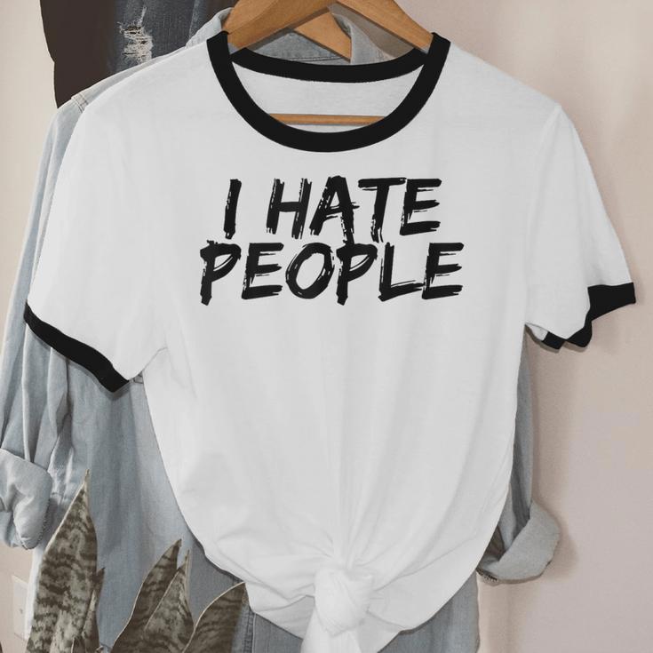 I Hate People Graffiti Introverts Meme Loner Unisex Cotton Ringer T-Shirt I Hate People Graffiti Introverts Meme Loner Unisex Cotton Ringer T-Shirt