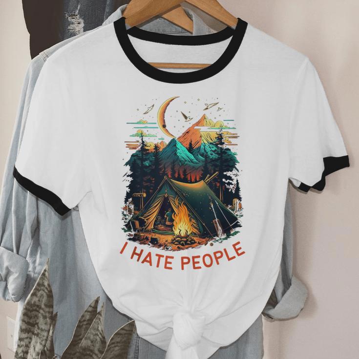 I Hate People Id Rather Be Camping Sarcastic Introvert Unisex Cotton Ringer T-Shirt I Hate People Id Rather Be Camping Sarcastic Introvert Unisex Cotton Ringer T-Shirt
