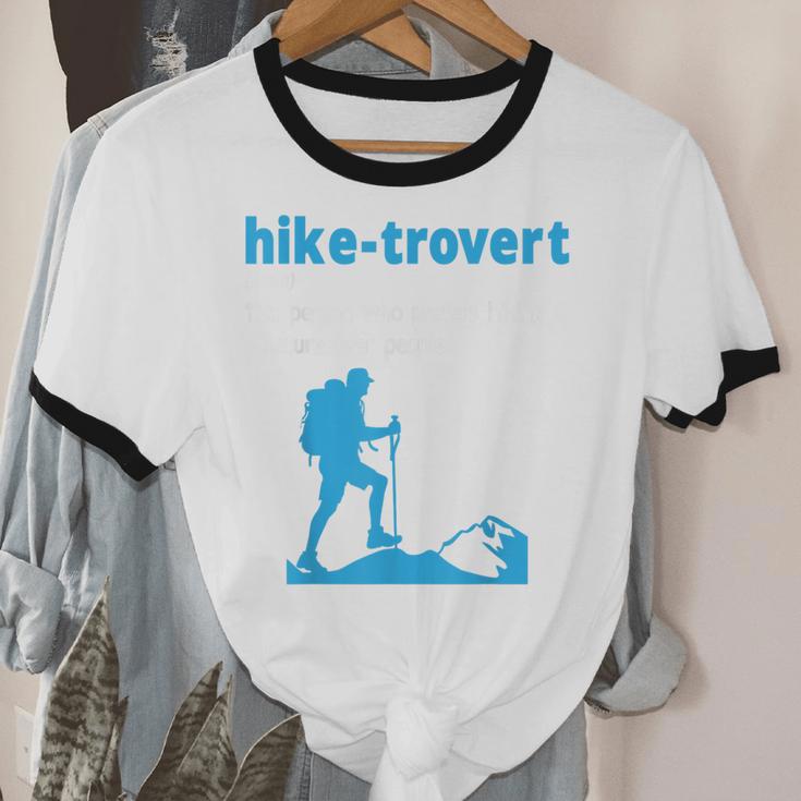 Hike-Trovert Hiking Humor Definition Introvert Unisex Cotton Ringer T-Shirt Hike-Trovert Hiking Humor Definition Introvert Unisex Cotton Ringer T-Shirt