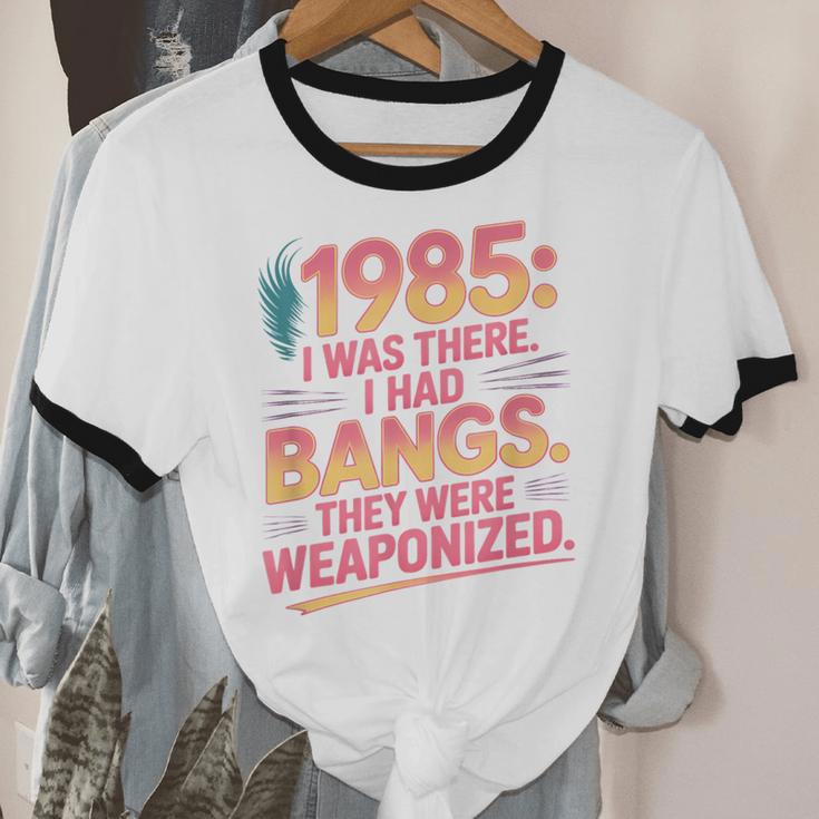 Hilarious 1985 Big Hair Bangs Joke For Gen X Nostalgia Unisex Cotton Ringer T-Shirt Hilarious 1985 Big Hair Bangs Joke For Gen X Nostalgia Unisex Cotton Ringer T-Shirt