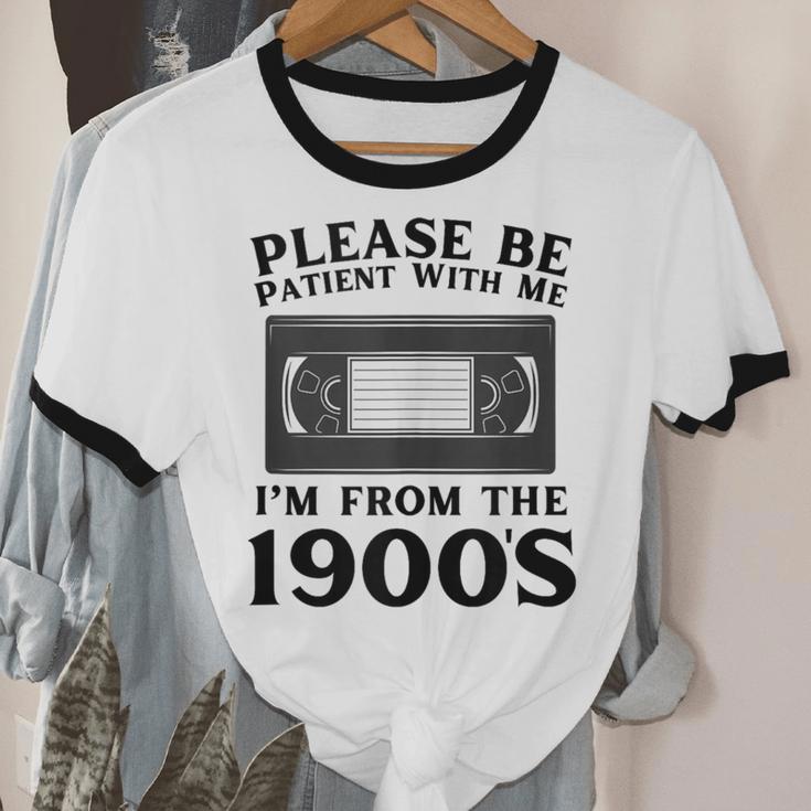 Over The Hill Please Be Patient I'm From The 1900s VHS Unisex Cotton Ringer T-Shirt
