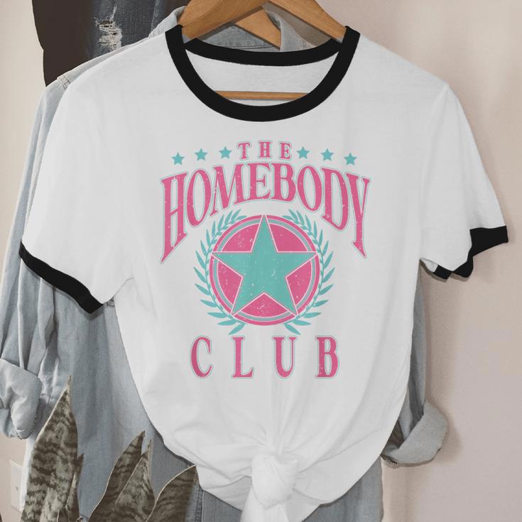 The Homebody Club Antisocial Retro Introvert Unisex Cotton Ringer T-Shirt