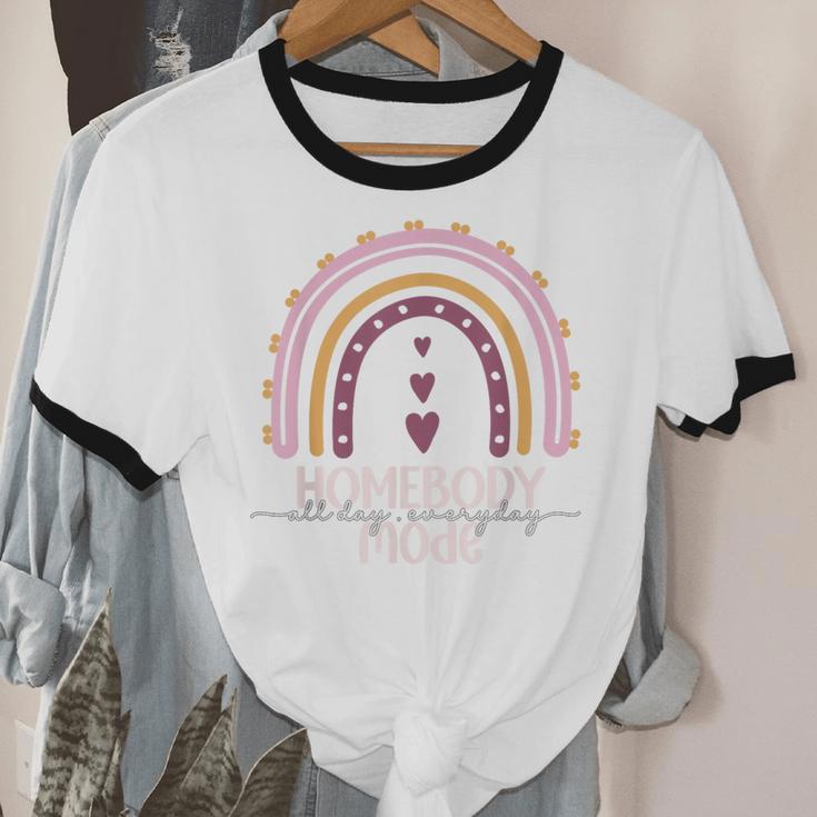 Homebody Introvert Homebody Mode Everyday Unisex Cotton Ringer T-Shirt