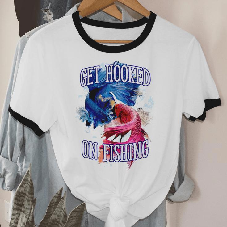 Hooked On Fishing Introvert Sayings Antisocial Quotes Unisex Cotton Ringer T-Shirt Hooked On Fishing Introvert Sayings Antisocial Quotes Unisex Cotton Ringer T-Shirt