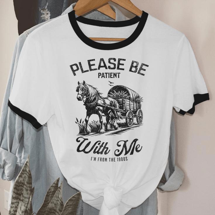 Horse Please Be Patient With Me I'm From The 1900s Premium Unisex Cotton Ringer T-Shirt Horse Please Be Patient With Me I'm From The 1900s Premium Unisex Cotton Ringer T-Shirt