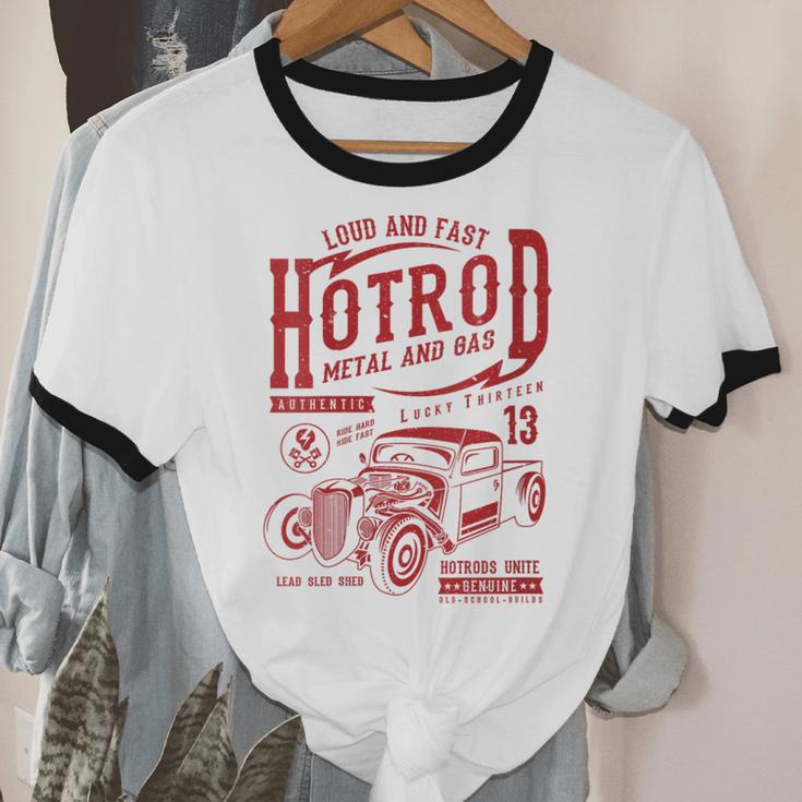 Hotrod Car Automotive Nostalgia Distressed Retro Unisex Cotton Ringer T-Shirt Hotrod Car Automotive Nostalgia Distressed Retro Unisex Cotton Ringer T-Shirt
