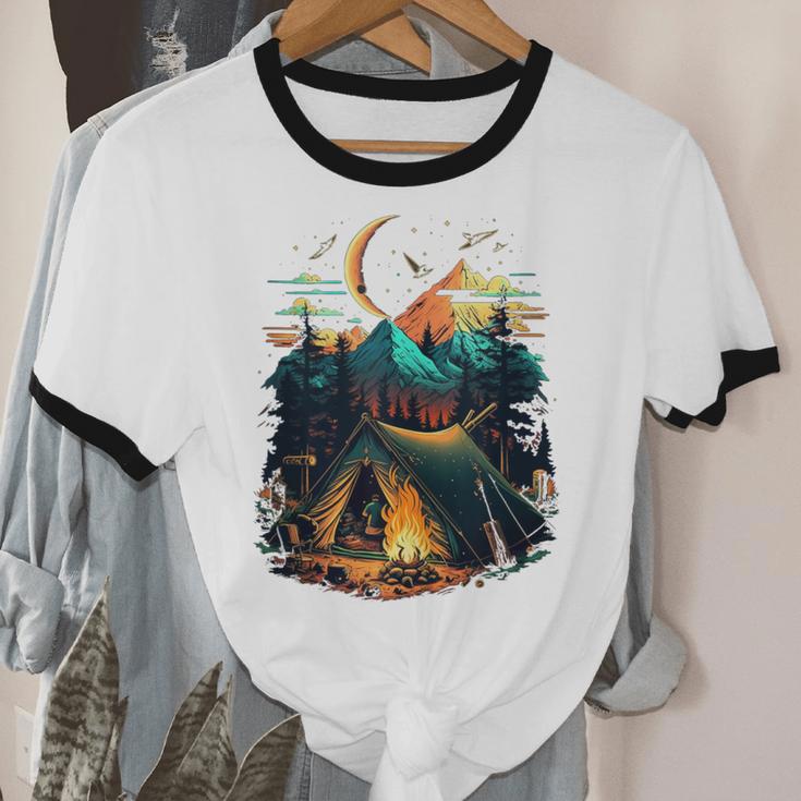 Id Rather Be Camping Great Outdoors Love Glamping Introvert Unisex Cotton Ringer T-Shirt Id Rather Be Camping Great Outdoors Love Glamping Introvert Unisex Cotton Ringer T-Shirt