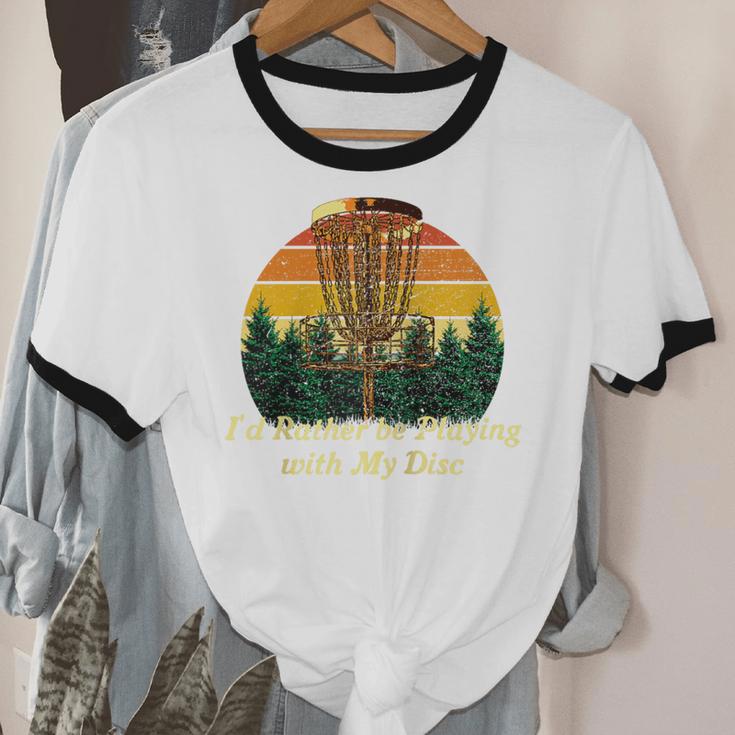 Id Rather Be Playing With My Disc Introvert Disc Golf Raglan Baseball Tee Unisex Cotton Ringer T-Shirt