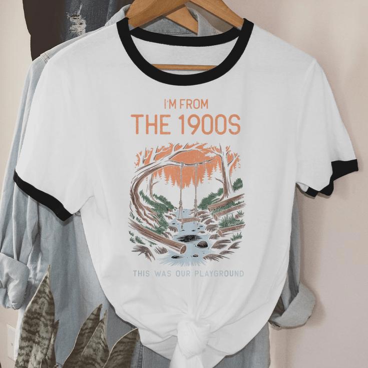 I'm From The 1900s This Was Our Playground Retro Unisex Cotton Ringer T-Shirt