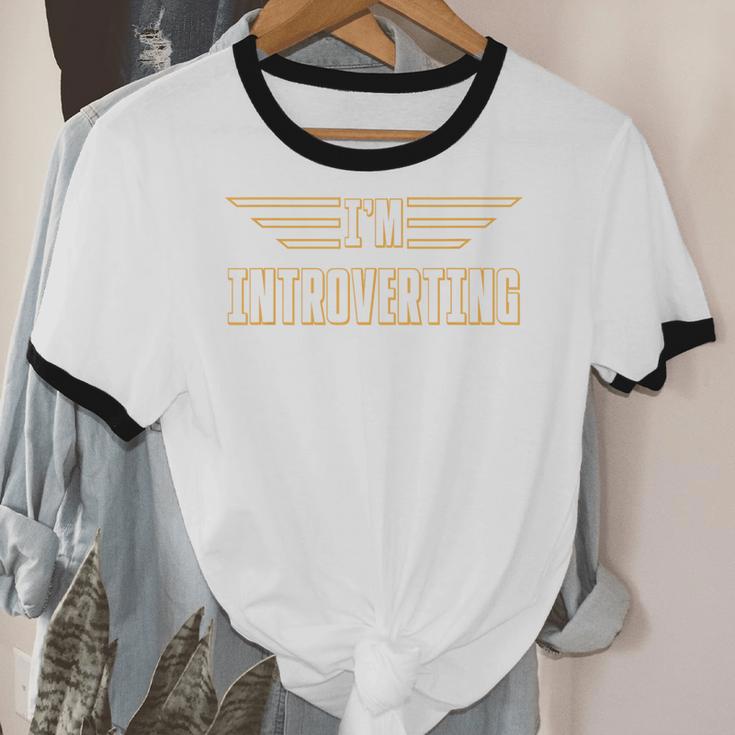 I'm Introverting I Introvert Unisex Cotton Ringer T-Shirt I'm Introverting I Introvert Unisex Cotton Ringer T-Shirt