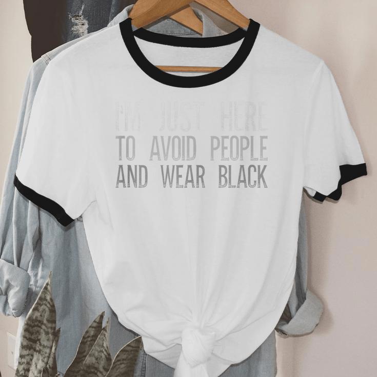 I'm Just Here To Avoid People And Wear Introvert Unisex Cotton Ringer T-Shirt I'm Just Here To Avoid People And Wear Introvert Unisex Cotton Ringer T-Shirt