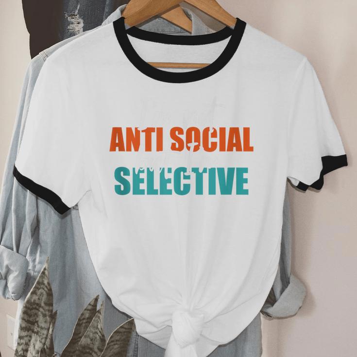 I'm Not Anti-Social But I'm Selective Introvert Unisex Cotton Ringer T-Shirt I'm Not Anti-Social But I'm Selective Introvert Unisex Cotton Ringer T-Shirt