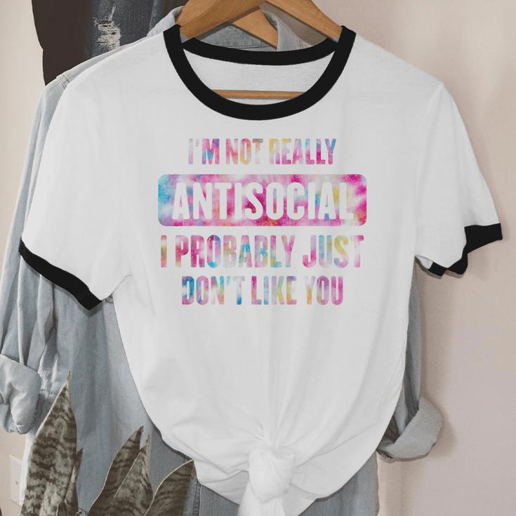 I'm Not Antisocial I Probably Just Don't Like You Introvert Unisex Cotton Ringer T-Shirt