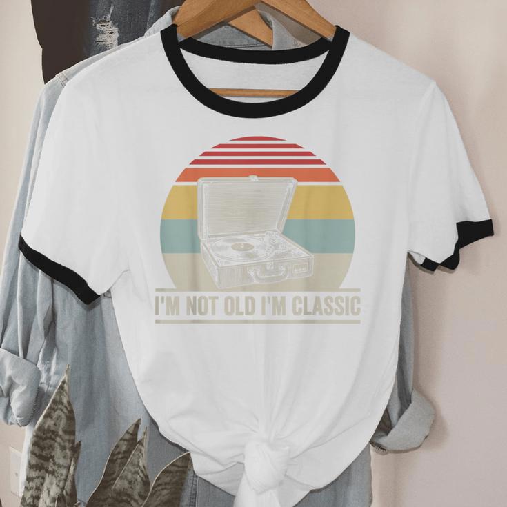 I'm Not Old I'm Classic Turntable Retro Nostalgia Unisex Cotton Ringer T-Shirt