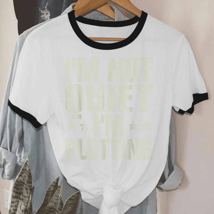 I'm Not Quiet I'm Plotting I Introvert Unisex Cotton Ringer T-Shirt I'm Not Quiet I'm Plotting I Introvert Unisex Cotton Ringer T-Shirt