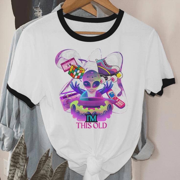 I’m This Old Retro 80s Nostalgia Alien Unisex Cotton Ringer T-Shirt